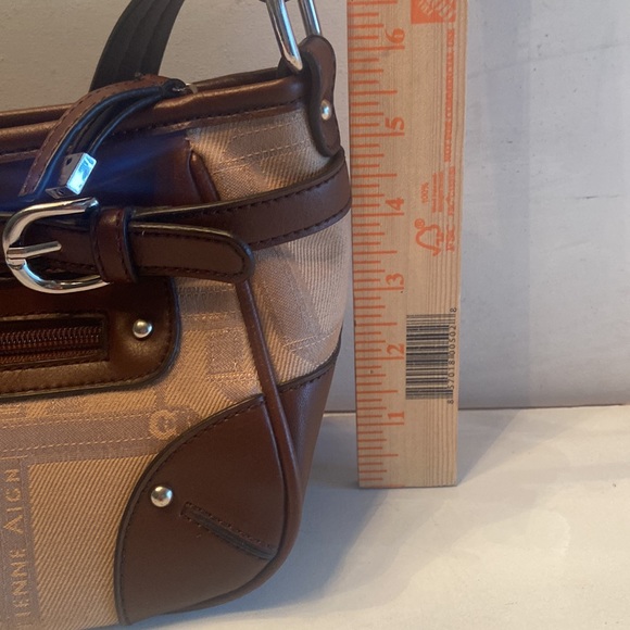 Etienne Aigner brown tan 90’s Y2K east west shoulder bag silver tone hardware - Picture 7 of 16